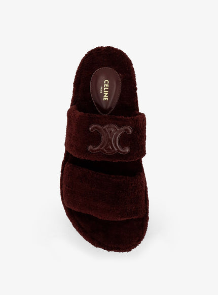 Celine Triomphe Fur Shearling Slides