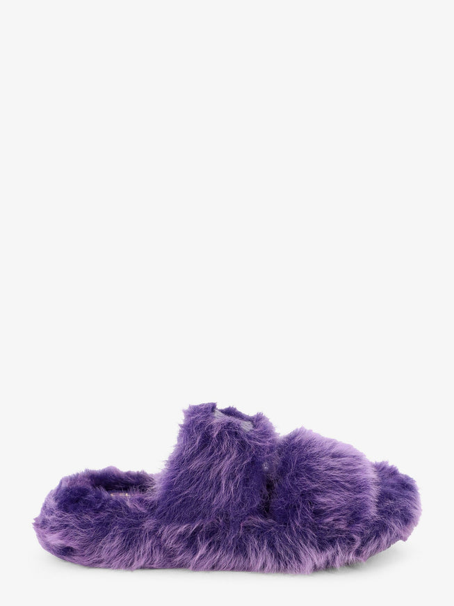 Celine Triomphe Slide 05 Shearling Sandals Purple