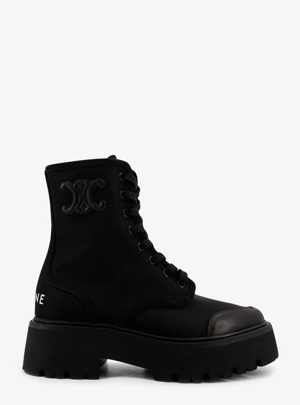 Celine Celine Bulky Nylon And Leather Ankle Boots Black