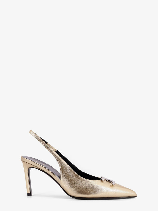 Celine Laminated Leather Alma Triomphe Pumps Platinium