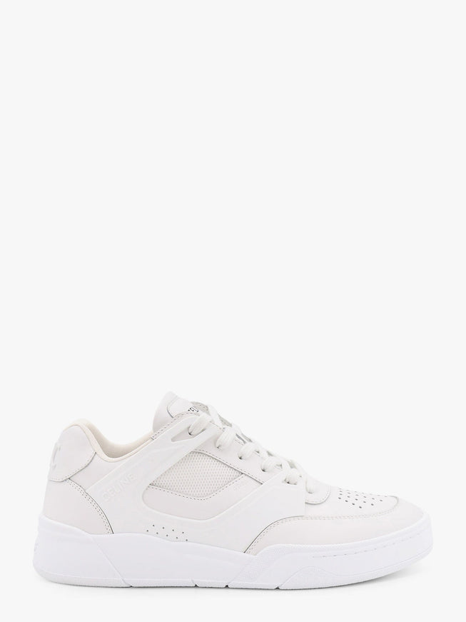 Celine Ct-09 Leather Sneakers With Mesh Inserts Optic White