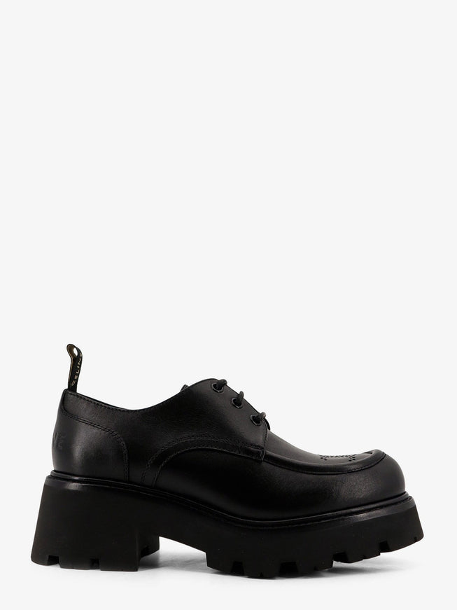 Celine Triomphe Derbies Leather Lace-Up Shoes Black