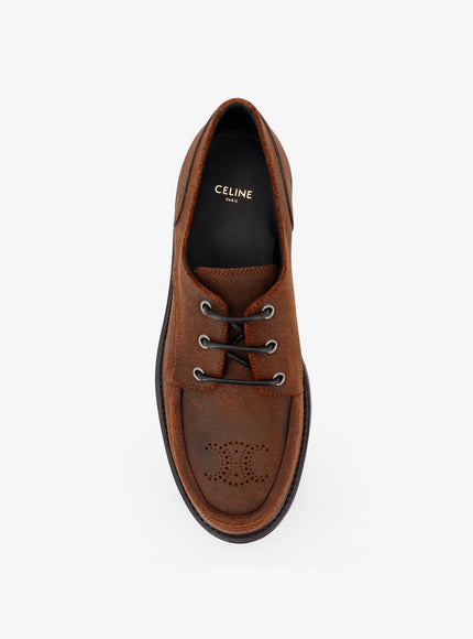 Celine Derby 35 Waxed Suede Lace Up Shoe