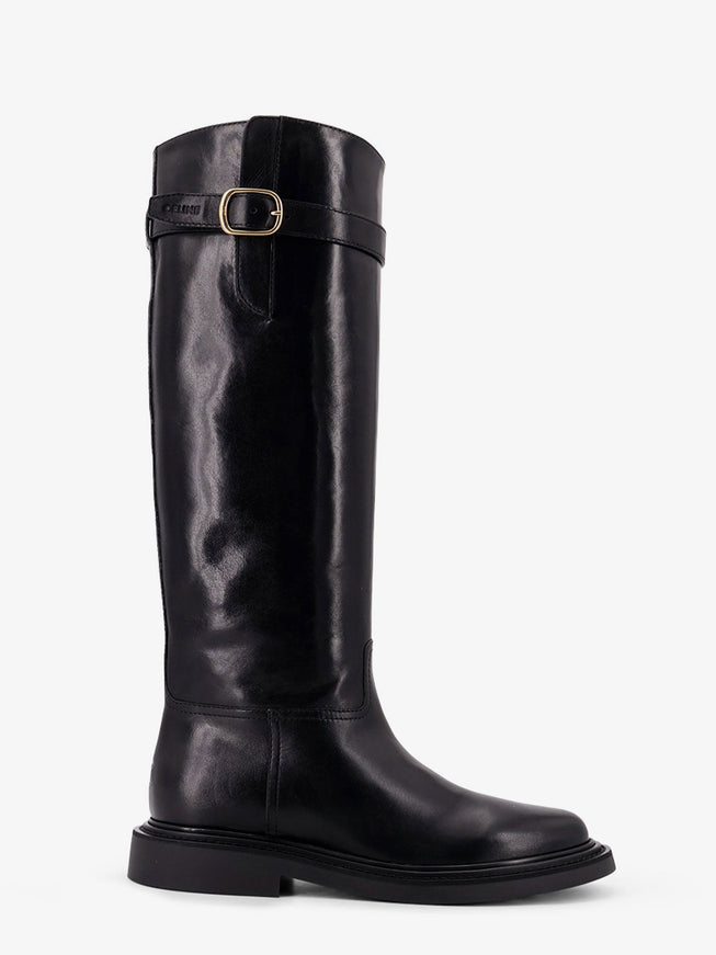 Celine Université Leather Boots Black