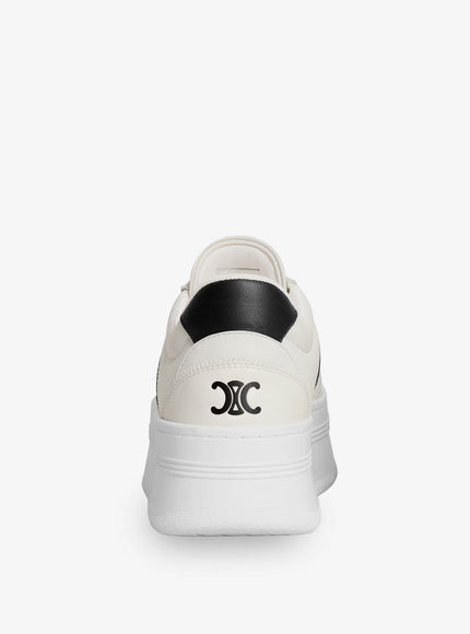 Celine Leather Block Sneakers With Triomphe Logo On The Back