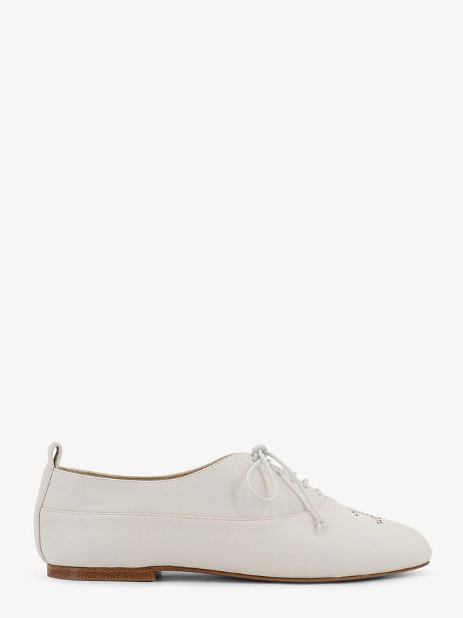 Celine Triomphe Richelieu Leather Lace-Up Shoe Arctic White