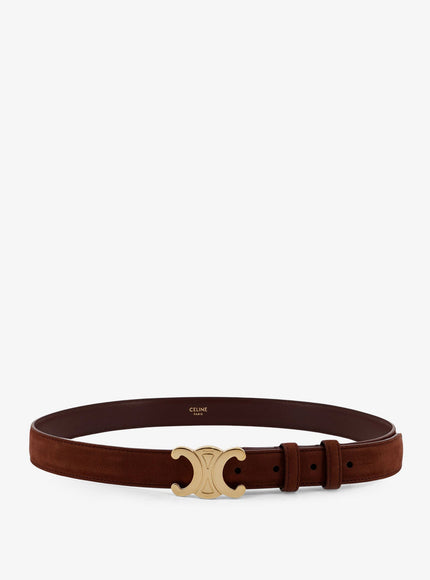 Celine Suede Belt Chestnut