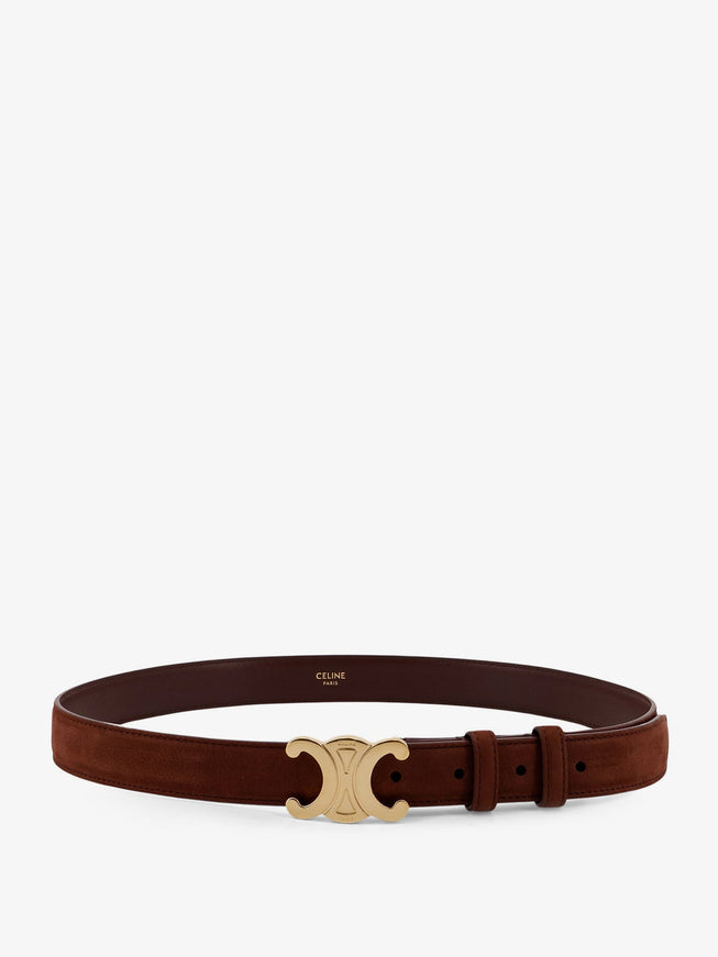 Celine Suede Belt Chestnut