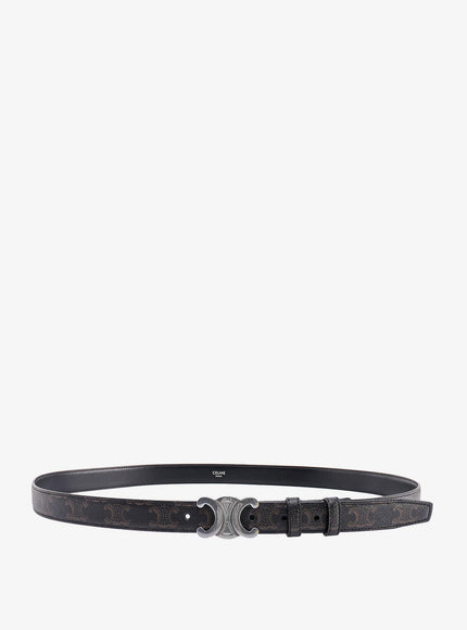 Celine Coated Triomphe Canvas Belt Black