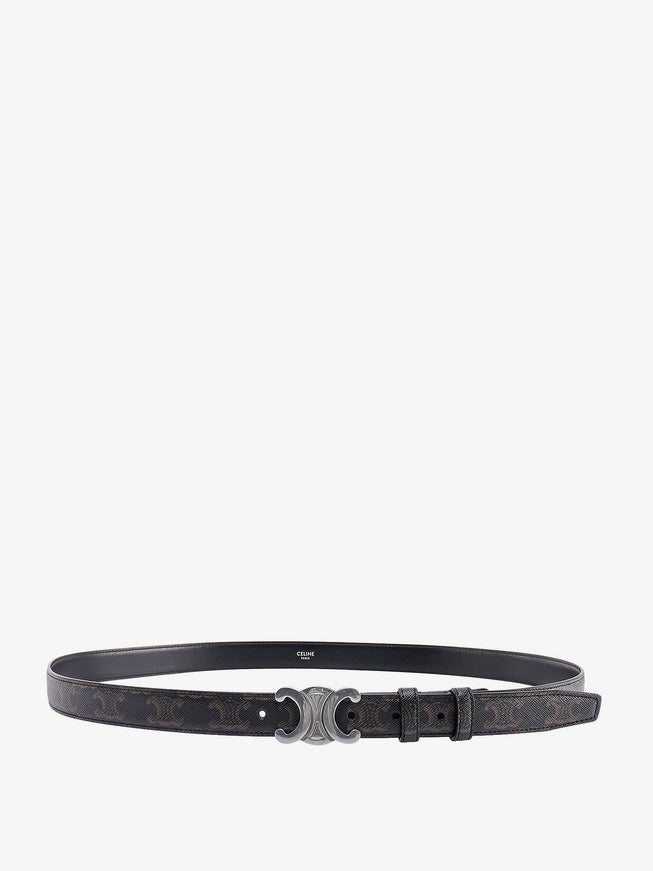 Celine Coated Triomphe Canvas Belt Black