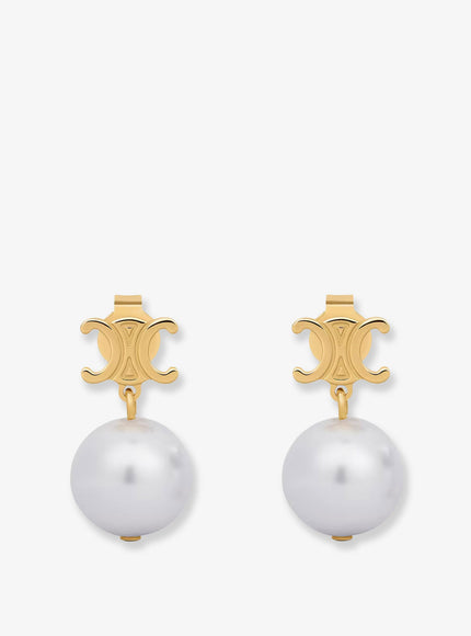 Celine Brass Earrings With Pearls Uni Goldivori