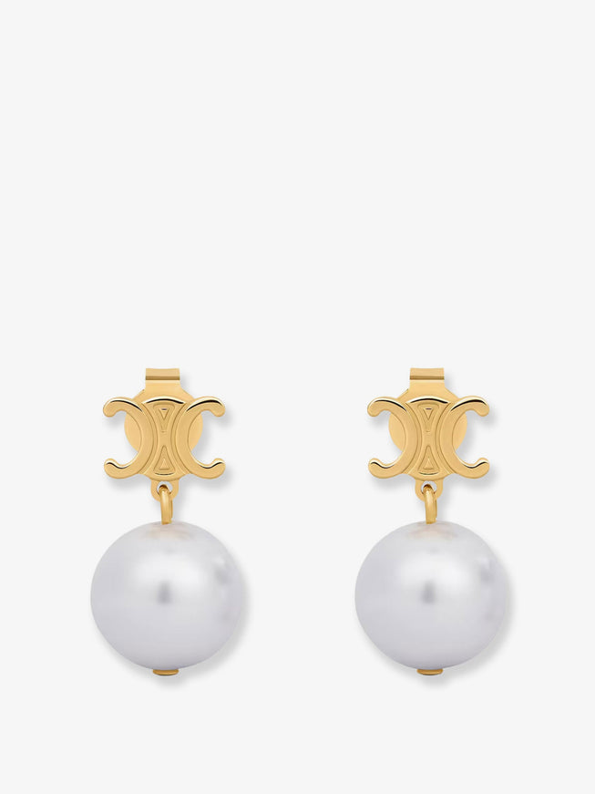 Celine Brass Earrings With Pearls Uni Goldivori
