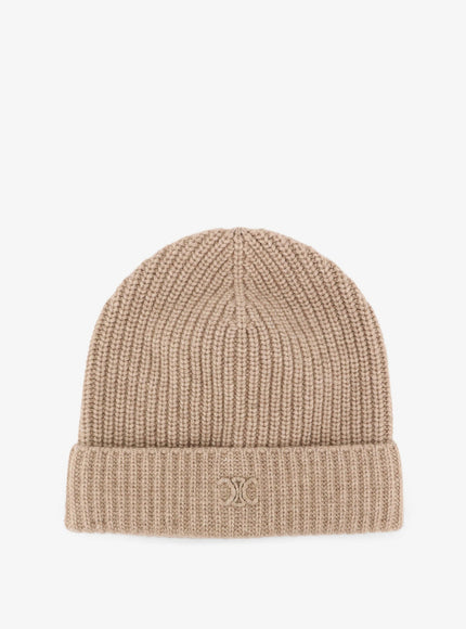 Celine Triomphe Cashmere Hat Uni Oatmeal