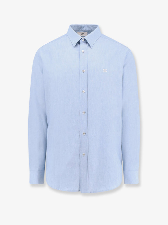 Celine Wide Fit Cotton Shirt Blue Jean