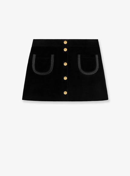 Celine Suede Miniskirt Black