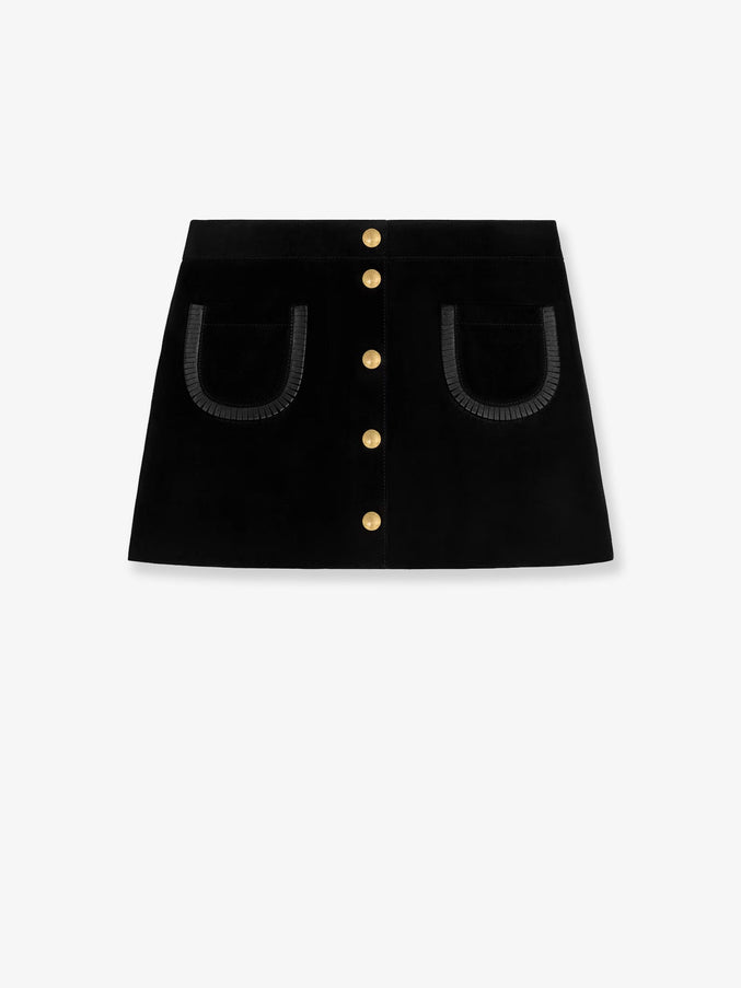 Celine Suede Miniskirt Black