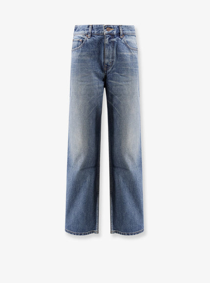 Celine Stone-Washed Cotton Jeans Cherry Wave