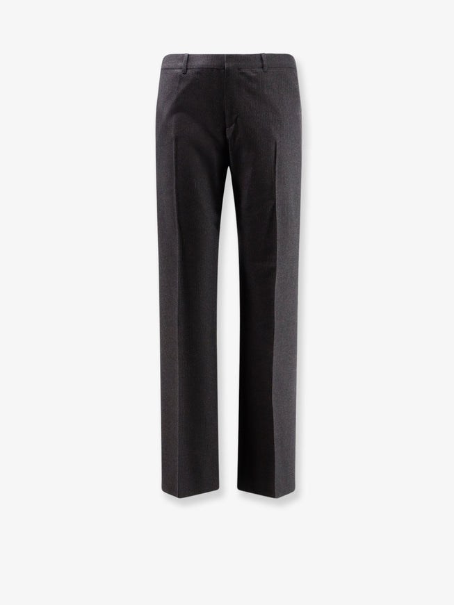 Celine Pinstripe Wool Trousers Gris Craie