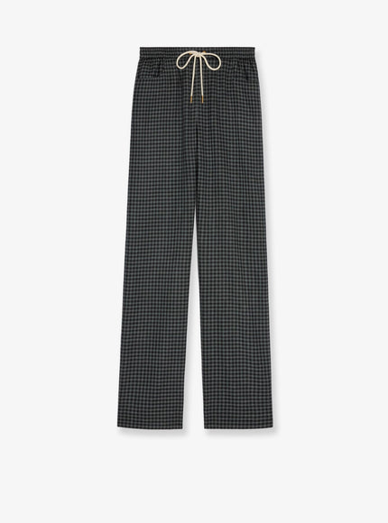 Celine Madras Wool And Cashmere Jogger Trousers Antracitenoir