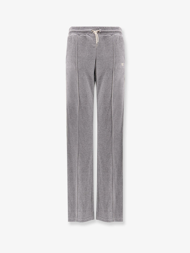 Celine Cotton Velvet Jogger Trousers Grey Black