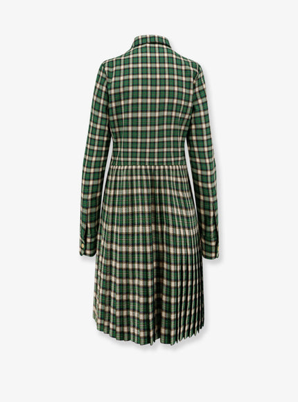 Celine Tartan Wool Mini Dress