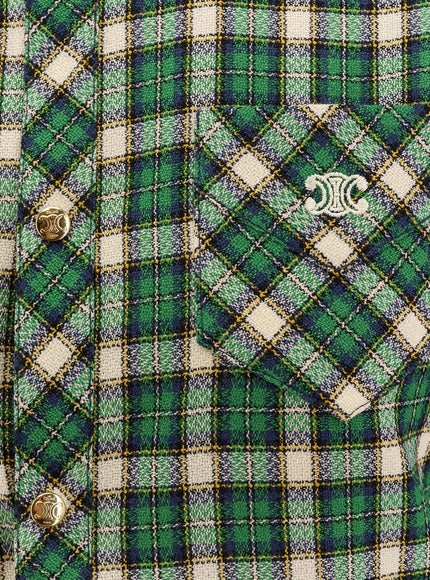 Celine Tartan Wool Mini Dress