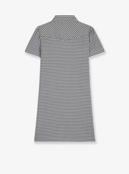 Celine Vichy Silk Mini Chemisier Dress