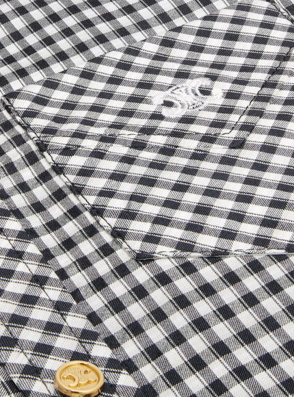 Celine Vichy Silk Mini Chemisier Dress