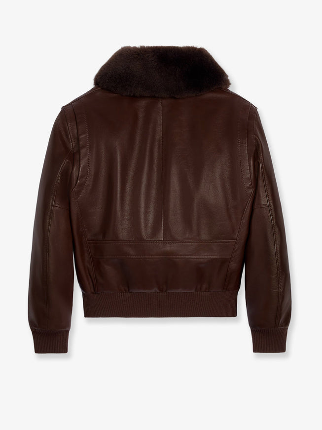 Celine Leather Jacket With Removable Collar