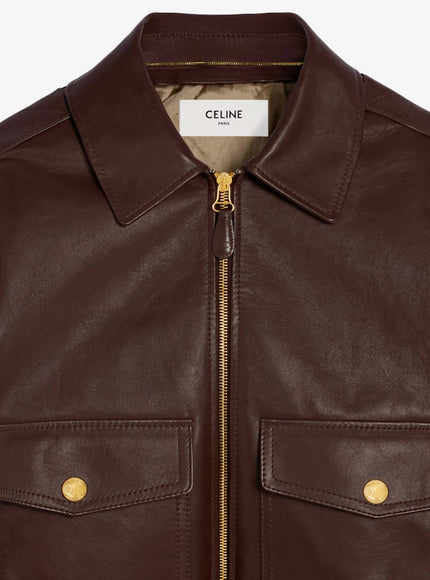 Celine Leather Jacket With Removable Collar