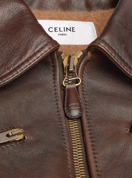 Celine Leather Jacket With Wool Lining