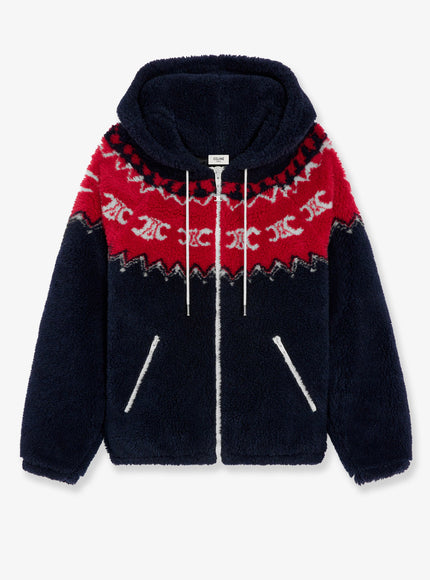 Celine Wool Blend Jacket Navy Red Ecru