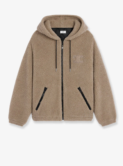 Celine Wool And Cotton Jacket Beige Black