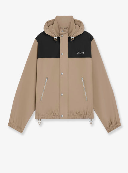 Celine Bicolor Nylon Jacket Dark Beige