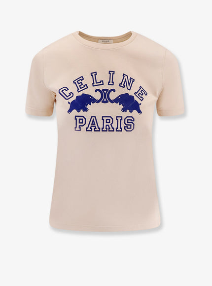 Celine Cotton T-Shirt Champagne Fonce Bleu Royal