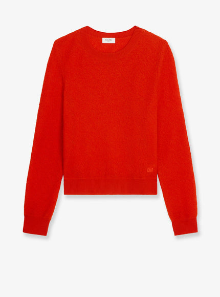 Celine Wool Sweater With Triomphe Detail Bright Red