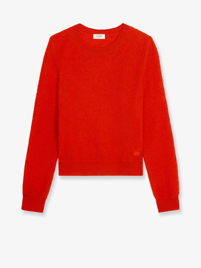 Celine Wool Sweater With Triomphe Detail Bright Red
