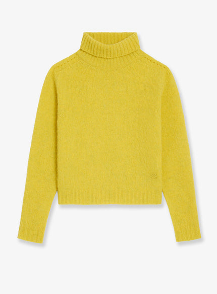Celine Wool Turtleneck With Triomphe Embroidery Jaune