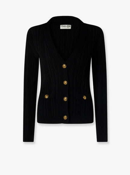 Chiara Boni New Pepper Viscose Cardigan Black