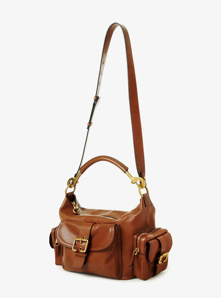 Chloe' Carry Shiny Buffalo Leather Shoulder Bag