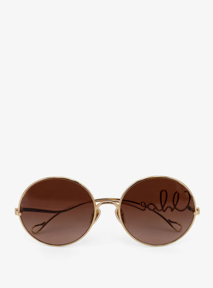 Chloe' Metal Sunglasses Uni Gold Brown