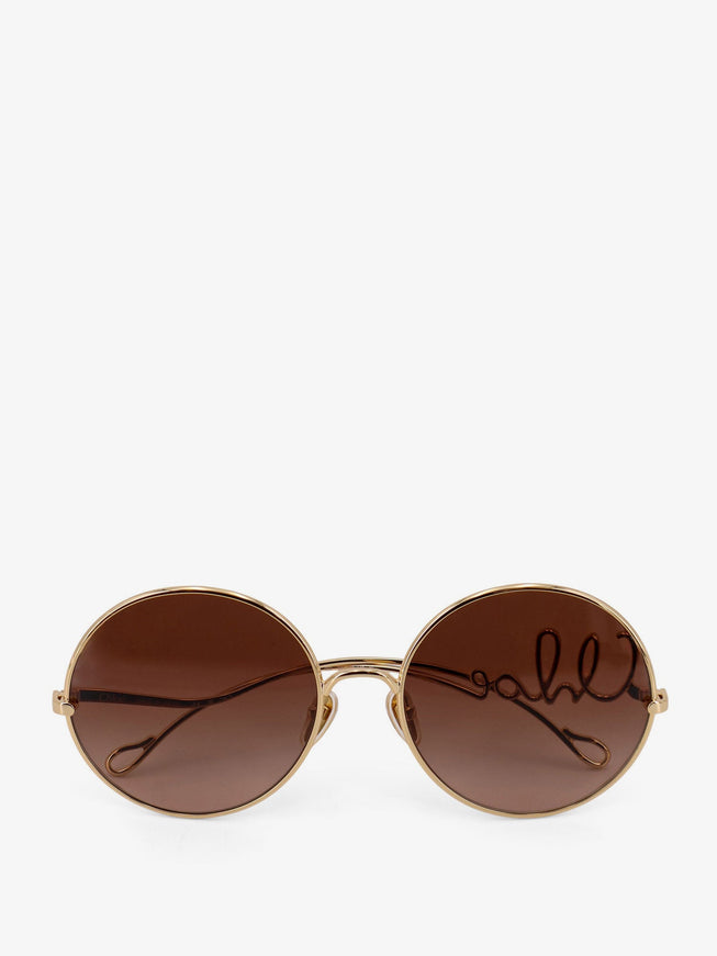 Chloe' Metal Sunglasses Uni Gold Brown