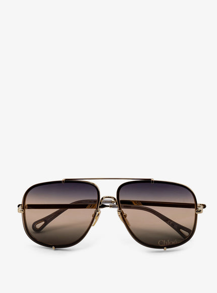 Chloe' Metal Sunglasses Uni Gold-Blu