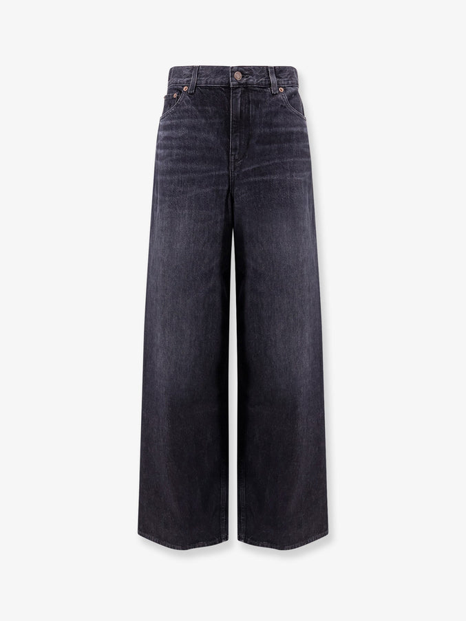 Chloe' Jeans With Iconic Leather Logo Tag Onyxblack