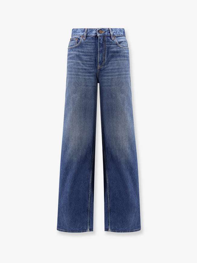 Chloe' Jeans With Leather Logo Tag Hazyblue