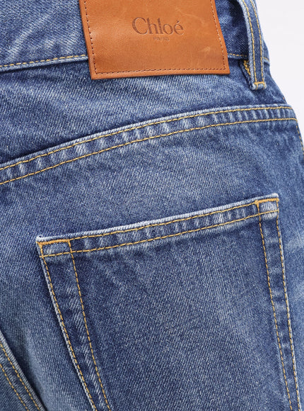 Chloe' Jeans With Leather Logo Tag