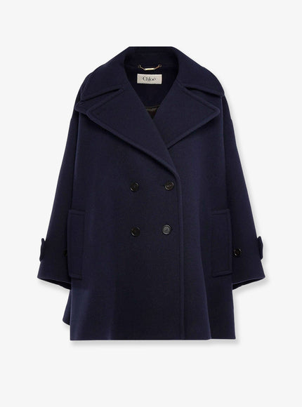 Chloe' Virgin Wool Blend Coat Eveningblue