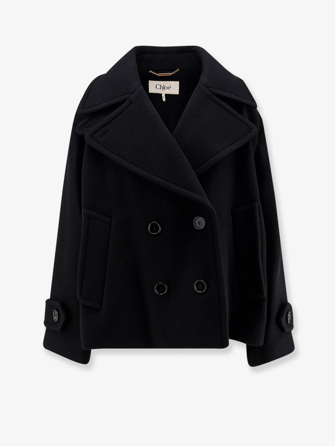 Chloe' Virgin Wool Blend Peacoat Black