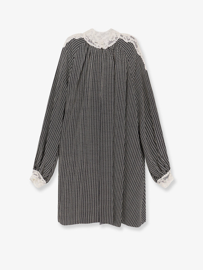 Chloe' Biologic Silk Mini Dress Blackwhite