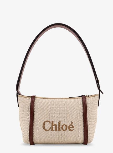 Chloe' Chloè Carry Canvas Shoulder Bag With Logo Embroidery